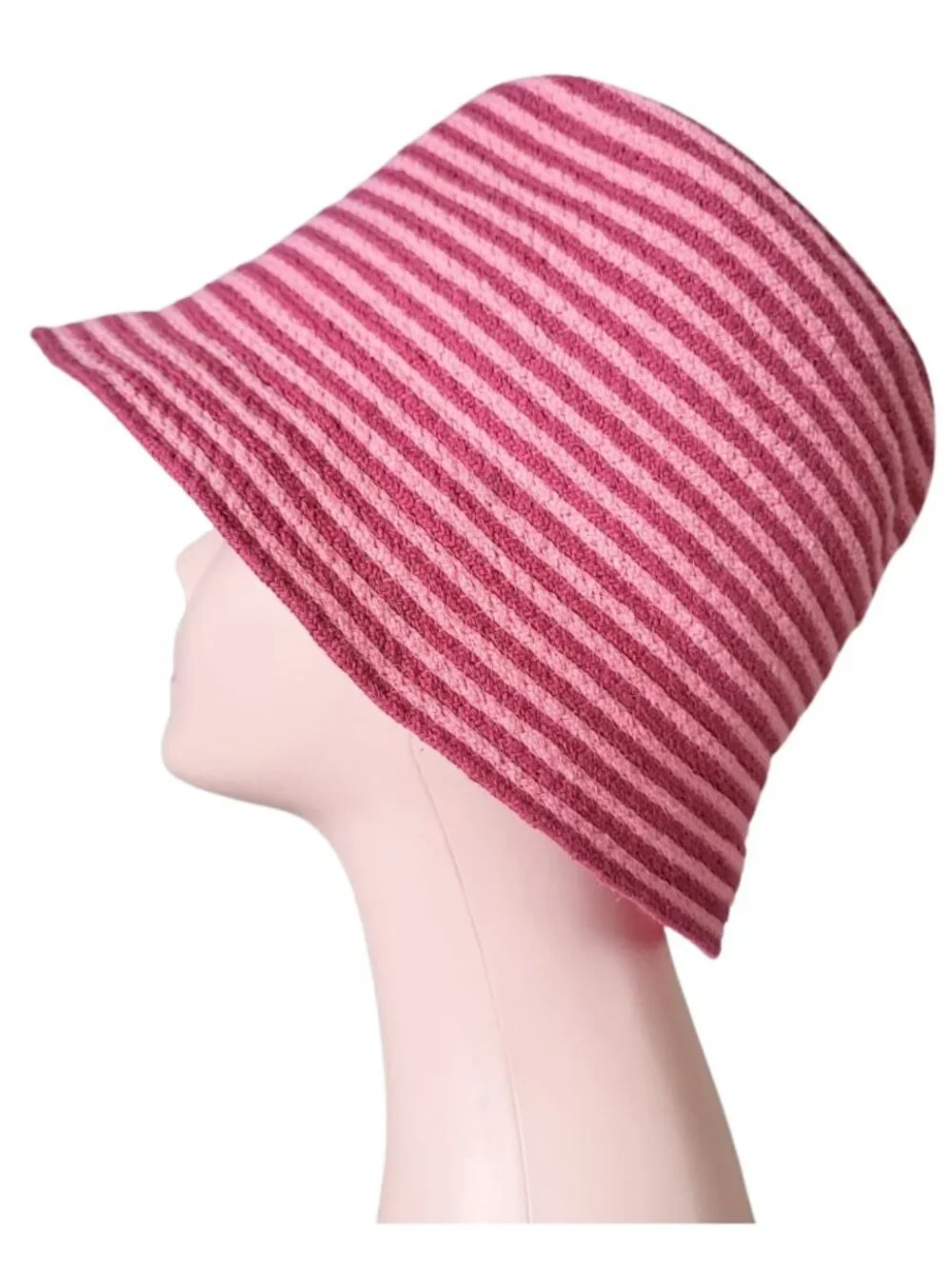 BETMAR New York Pink Striped Cloche-Style Bucket Hat - Women's OS